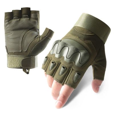A Pair Outdoor Fingerless Gloves for Men Half Finger Tactical Gloves Combat Gloves Motorcycle Gloves with Hard Knuckle for Driving Cycling Shooting Hiking Hunting Climbing Airsoft Gloves 12CM 31