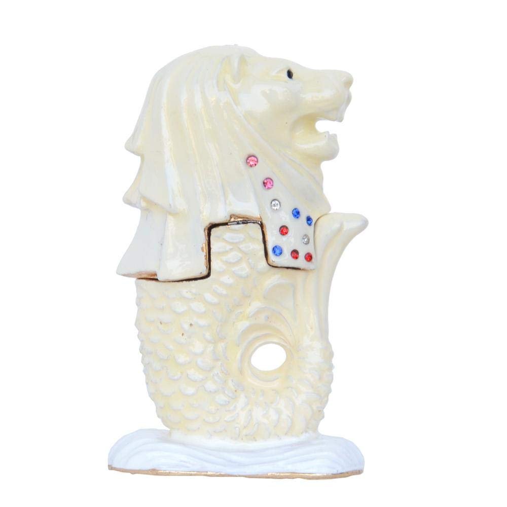 LiuliuBull Merlion Craft Trinket Box, Singapore Ring, Necklace, Earring, Pendant Holder, Novelty Gifts