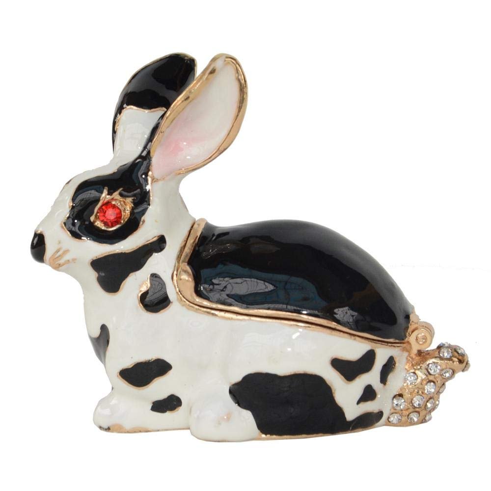 LiuliuBull Rabbit Trinket Box, Bunny Jewelry Organizers, Animals Figures, Creative Gift, Necklace Holder