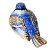 LiuliuBull Vintage Blue Jay Bird Jewelry Trinket Box for Ring, Metal Tabletop, Birthday Gift, Collectibles view 2