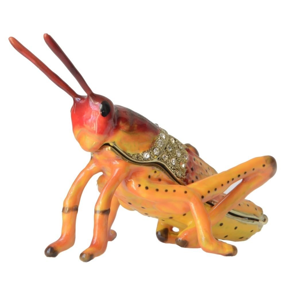 LiuliuBull Grasshopper Insect and Bug Jewelry Trinket Box - Unique Collectible Ornament