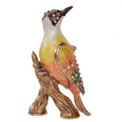 LiuliuBull Bird Trinket Box, Crystals Bejeweled Jewelry Holder, Birthday Present