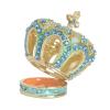 LiuliuBull Crown Trinket Box, Metal Jewelry, Crystal Bejeweled Container, Decorative Home Decoration view 2