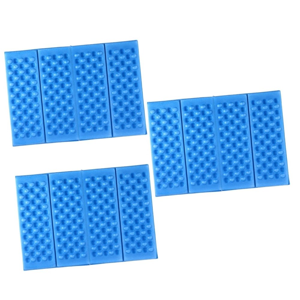 Yardwe 3sets Waterproof Travel Seat Folding Camping Mattress Pad Compact 35g Xpe Cushion for Park Picnic 2pcs*3
