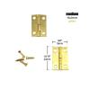 12Pcs M1ni Small Heavy Duty Flat Jewelry Chest Gift Wooden Music Box Wine Case Dollhouse Cabinet Door Hinge with Screw (Color : Medium Golden16x24mm) view 2