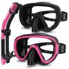 Bairuifu 2 Packs Dry Snorkel Mask Set Snorkeling Gear for Adults Scuba Diving Mask Swimming Glasses Swim Dive Mask Nose Cover Free Diving view 1