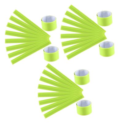 Yardwe 18pcs Reflective PVC Slap Bands for Night Running Jogging Hiking Safety Armbands Yellow for High Visibility and Enhanced Safety
