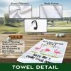 Rofiowa Polyester Cotton Blend Printed Golf Towel, Funny Flamingo Golf Accessory for Men Women, Golf Gift for Fan, Lover Birthday Gift view 3
