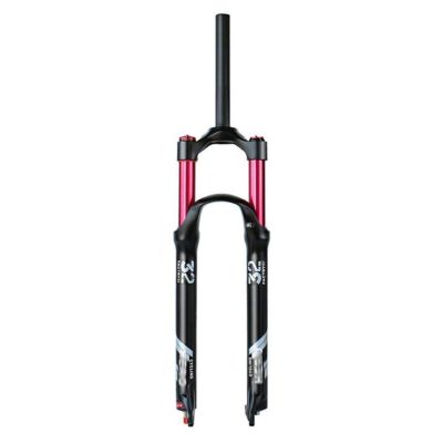 ZECHAO 130mm Travel Mountain Bike Suspension Forks,Aluminum Alloy 9mm Axle 1-1/2" Disc Brake Air Supension Front Fork 1.5-2.45" Tires (Color : Straight Manual Lock, Size : 26inch)