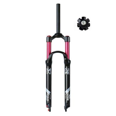 ZECHAO 26/27.5/29in Mountain Bike Suspension Fork,Aluminum Alloy 130mm Travel Quick Release Disc Brake Shock Absorber Spring Front Fork 1-1/2" (Color : Straight Manual Lock, Size : 27.5inch)
