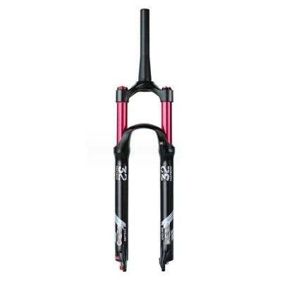 ZECHAO 130mm Travel Mountain Bike Suspension Forks,Aluminum Alloy 9mm Axle 1-1/2" Disc Brake Air Supension Front Fork 1.5-2.45" Tires (Color : Tapered Manual Lock, Size : 27.5inch)