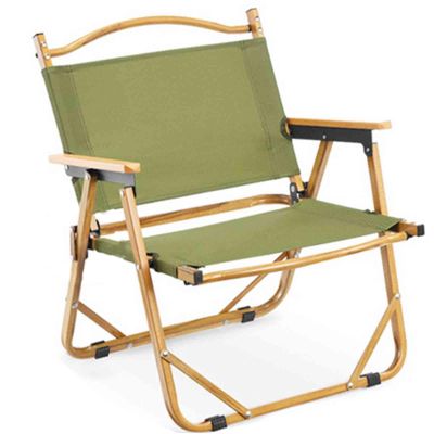 Outdoor Folding Chair Ultra-Light and Portable Aluminium Alloy seat Equipment Camping Picnic Chair Leisure Folding Chair Carbon Steel Folding Chair 3 Colours 2 Materials Multi Size (Color : Green, S