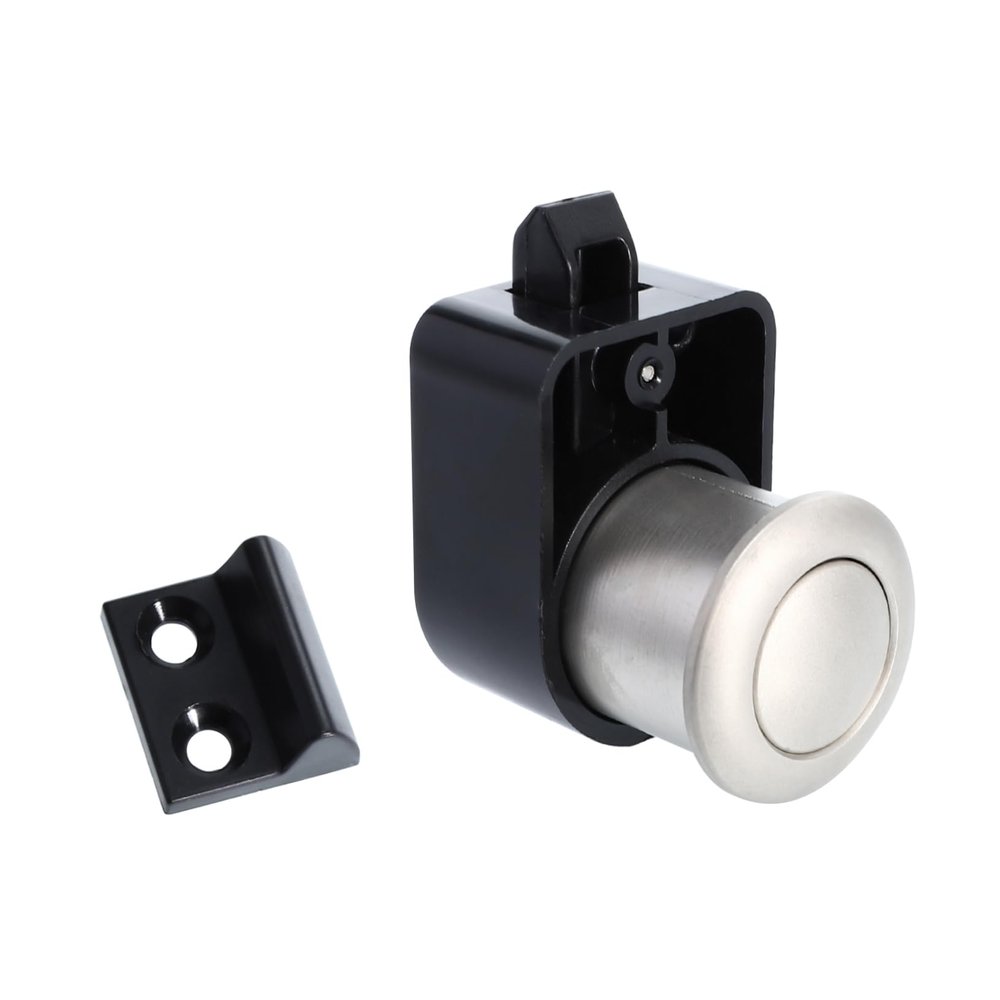 Sosoport 1pc Yacht Cabinet Button Lock Rv Handle Lock Accessory Simple Design Easy Use Button Mechanism for Cabinets and Wall Cupboards