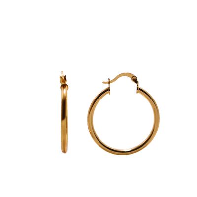 18K Gold Dipped Thin Hoops for Women 2x30mm