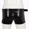 LiiYii Men's Shiny Latex Boxer Shorts Adjustable Waistband Zipper Pouch Boxer Briefs Club Costume Black 3X-Large view 4