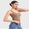 PUMIEY Tank Top for Women Square Neck Sleeveless Double Lined Summer Tops, Taffy X-Small view 2