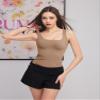 PUMIEY Tank Top for Women Square Neck Sleeveless Double Lined Summer Tops, Taffy X-Small view 3