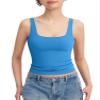 PUMIEY Tank Top for Women Sleeveless Double Lined Summer Going Out Top, Pool Large view 1