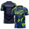 Custom Navy White Neno Green Soccer Jersey Personalized Soccer Shirts and Shorts for Unisex Boys Youth with Team Name Number Logo view 2