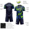 Custom Navy White Neno Green Soccer Jersey Personalized Soccer Shirts and Shorts for Unisex Boys Youth with Team Name Number Logo view 3