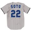 TIFIYA New York SOTO 22 Stripes Baseball Jersey NY Short Sleeve Button Shirts for Young Men Women T261-Grey-M view 3