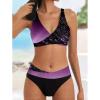 Womens High Waisted Thong Bikini Sets Sexy Tank Top High Cut V Neck Sporty Two Piece Swimsuit Bathing Suits Swimwear view 2