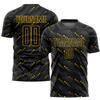 Custom Black Yellow Soccer Jersey for Men Women Personalized Boys Soccer Shirts and Shorts with Team Name Number Logo view 2