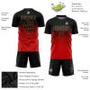 Custom Black Red Gold Soccer Jersey Personalized Soccer Shirts and Shorts for Men Women Youth Sports Uniform with Team Name Number Logo view 3