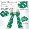 Urieo St. Patrick's Day Socks Green Over Knee Thigh High Stockings Shamrock Irish Costume Long Fingerless Arm Leg Warmers Set for Women view 3