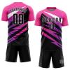 Custom Pink Black White Soccer Jersey for Men Women Personalized Boys Soccer Shirts and Shorts with Team Name Number Logo view 1