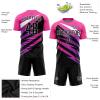 Custom Pink Black White Soccer Jersey for Men Women Personalized Boys Soccer Shirts and Shorts with Team Name Number Logo view 3