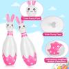 Foilswirl 12 Pcs Kids Easter Bunny Bowling Set with 10 Bunny Bowling Pins and 2 Balls Inflatable Easter Bunny Games and Toys for Girls Boys Indoor Outdoor Party Event Family Holiday Activity view 2