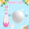 Foilswirl 12 Pcs Kids Easter Bunny Bowling Set with 10 Bunny Bowling Pins and 2 Balls Inflatable Easter Bunny Games and Toys for Girls Boys Indoor Outdoor Party Event Family Holiday Activity view 3
