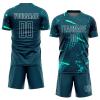 Custom Soccer Jersey Green White Aqua Personalized Soccer Shirts and Shorts Sports Uniform with Team Name Number Logo view 1