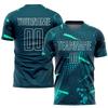 Custom Soccer Jersey Green White Aqua Personalized Soccer Shirts and Shorts Sports Uniform with Team Name Number Logo view 2
