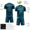 Custom Soccer Jersey Green White Aqua Personalized Soccer Shirts and Shorts Sports Uniform with Team Name Number Logo view 3