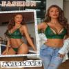 Avidlove Womens Lingerie Set Sexy Bra and Straps Thong Outfits Mini 2 Pieces Babydoll Green XS view 4