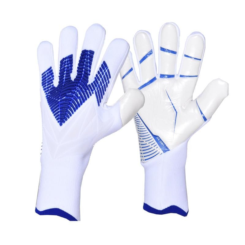 Froon Soccer Goalkeeper Gloves Goalie Training Gloves Strong Grip Anti-Slip and Breathable for Adults and Children (White,9)