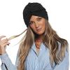 Turbans Head Cover Twisted Headwrap Cap Stretch Turbans Cap Adult Swim Hats Stretch PVC Pleated for Lady (Black) view 1