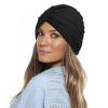 Turbans Head Cover Twisted Headwrap Cap Stretch Turbans Cap Adult Swim Hats Stretch PVC Pleated for Lady (Black) view 2