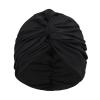 Turbans Head Cover Twisted Headwrap Cap Stretch Turbans Cap Adult Swim Hats Stretch PVC Pleated for Lady (Black) view 3