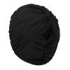 Turbans Head Cover Twisted Headwrap Cap Stretch Turbans Cap Adult Swim Hats Stretch PVC Pleated for Lady (Black) view 4