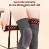 Rock88 Wool Knee Pads Brace Winter Thermal Knee Warmers Sleeve for Ski Cycling Running Men Women Fluffy Elastic Legging Cover Protector,Gray,L(50 view 4