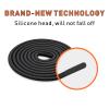UamGlsob Elastic Speed Laces for Running Shoes, Stretchy Bungee Shoelaces with Silicone Head Replacement Shoe Strings for Tennis Sneakers (Black-02, 22"/55cm) view 3