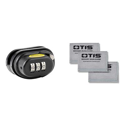 Master Lock 94DSPT Gun Trigger Lock, Set Your Own Combination, Black & Otis Technology Microfiber Gun Cloth - 3 Pack