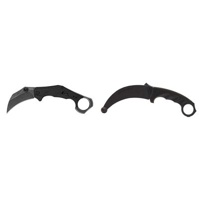 Kershaw Outlier, Tactical Karambit Style Folding Pocket Knife with Assisted Opening & Cold Steel Karambit Trainer Black, 4.0"