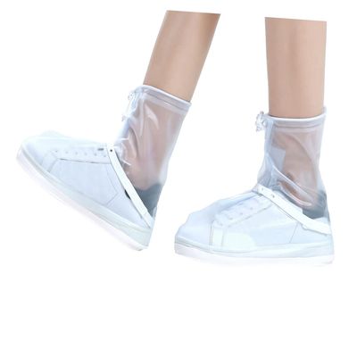 Yardwe Rain Gear for Women High-top Shoe Covers Zipper Closure Overshoes for Mens Shoes Boot Covers