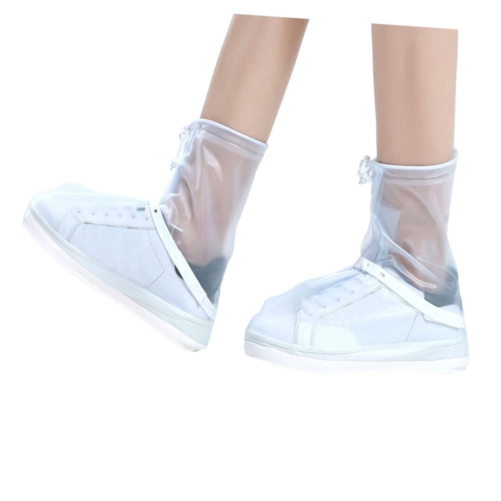 Yardwe Rain Gear for Women High-top Shoe Covers Zipper Closure Overshoes for Mens Shoes Boot Covers