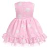 1st Birthday Dress for Baby Girl: Princess Tulle Tutu Dress Toddler Sleeveless Polka Dots Party Pageant Dance Performance Cake Smash Summer Sundress Pink-Polka Dots 4-5 Years view 3