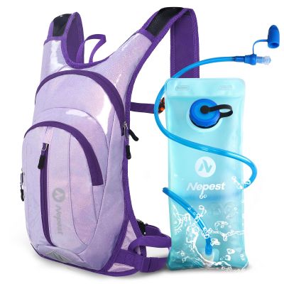 Nepest Rave Hydration Pack Backpack, Festival Essential, Hydropack Water Backpack with 2L Water Bladder for Hiking Cycling Running, Purple